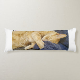 Almohada corporal de gato naranja somnoliento