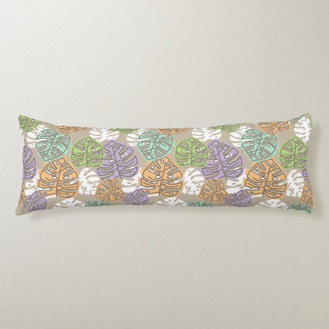 almohada corporal de hojas pastel (Anverso)