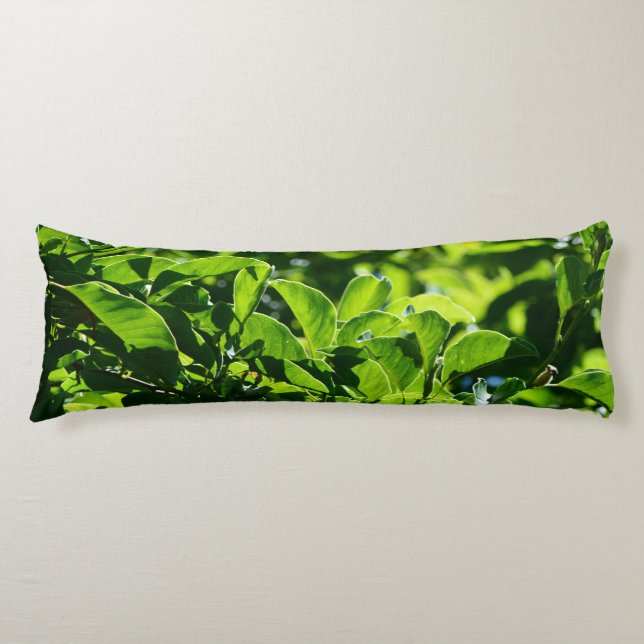 almohada corporal de hojas verdes frescas de prima (Anverso)
