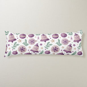 Almohada corporal de Navidad con acuarela violeta"