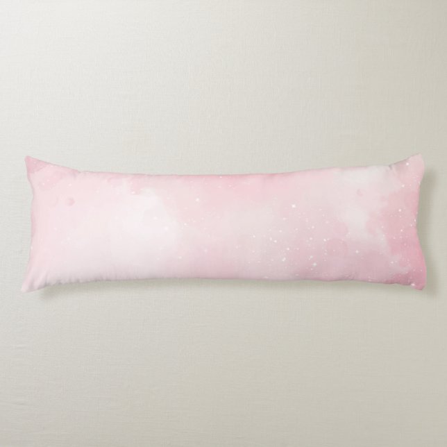 Almohada corporal de polyester cepillado rosa con  (Anverso)