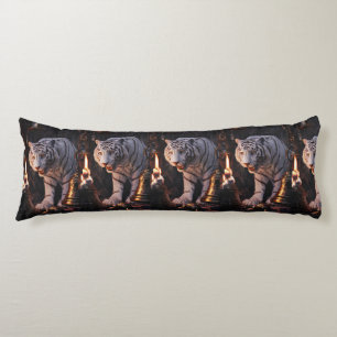Almohada corporal de Tigre Blanco: un cálido respl