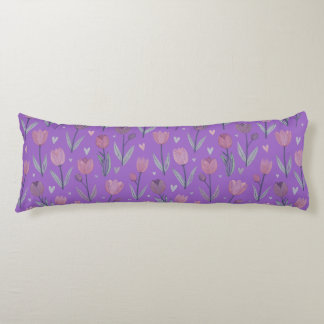 Almohada corporal de tulipán púrpura