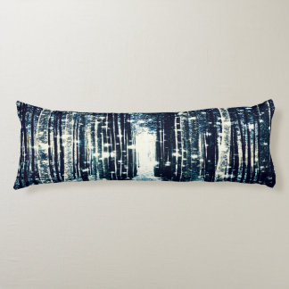 Almohada corporal: Elegancia gris teal del bosque