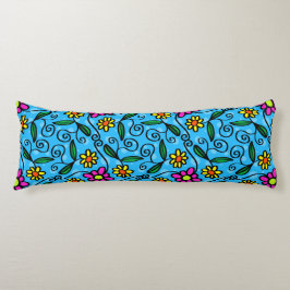 Almohada corporal floral abstracta