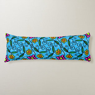 Almohada corporal floral abstracta