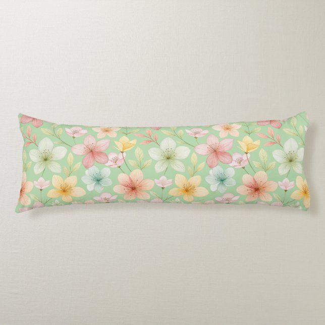 Almohada corporal floral de menta (Anverso)