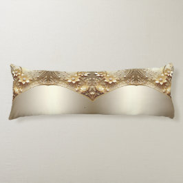 Almohada corporal floral dorada moderna ornamentad