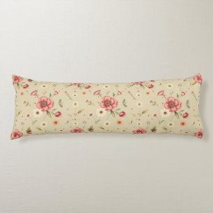 Almohada corporal floral vintage beige para dormit