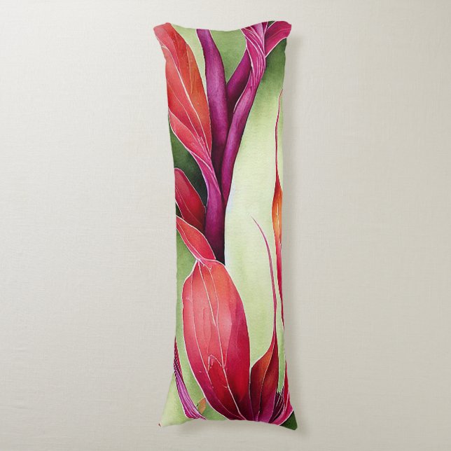 Almohada corporal grande de planta hawaiana (Frente vertical)