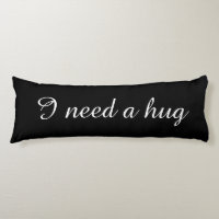 Almohada corporal negra con texto personalizado |