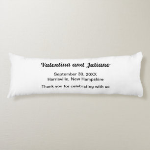 Almohada corporal para boda en blanco y negro