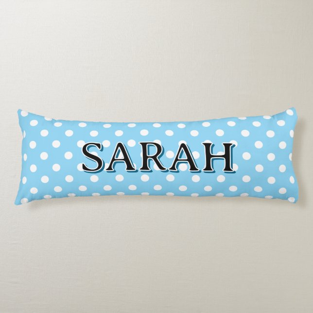 Almohada corporal personalizada con lunares blanco (Anverso)