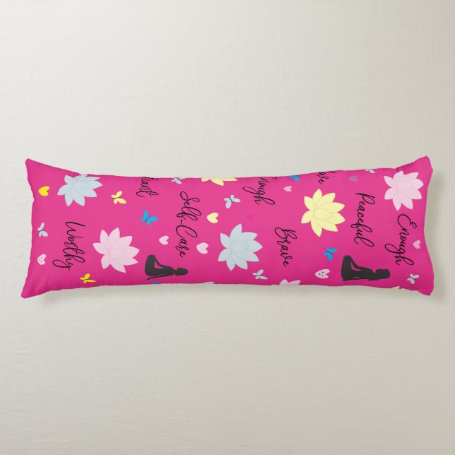 Almohada Corporal Rosa | Almohada de Amor Propio E (Anverso)