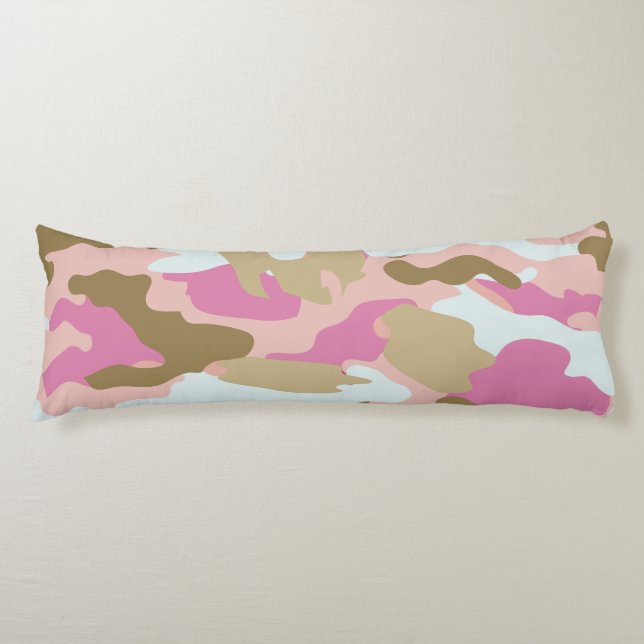 Almohada corporal rosa y caqui (Anverso)