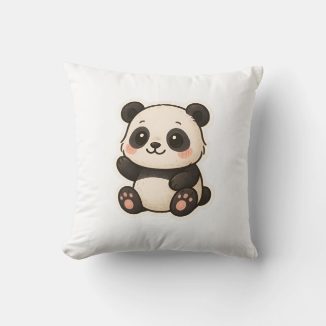 almohada corta de kawaii panda (Anverso)