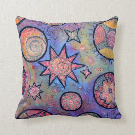 Almohada cósmica colorida caprichosa