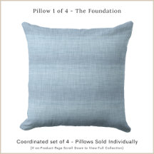 Almohada Costera Azul Claro - Aspecto de Lino