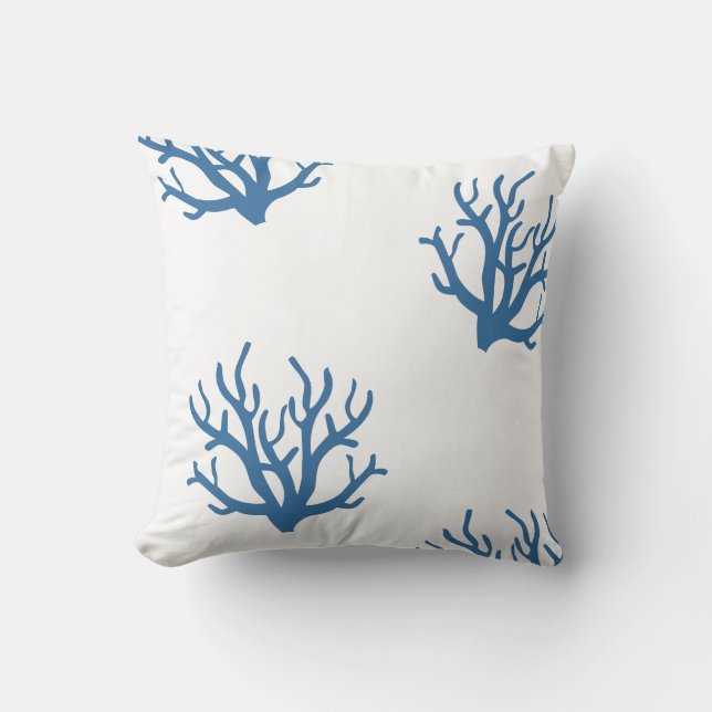 Almohada costera coralina azul del lanzamiento (Anverso)