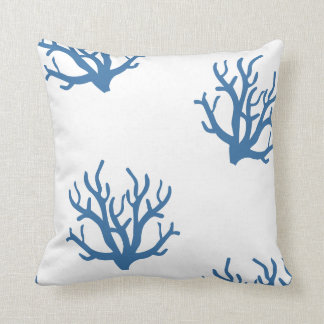 Almohada costera coralina azul del lanzamiento