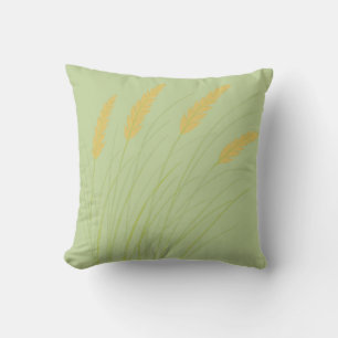 almohada costera verde salvia con hierba de playa