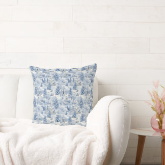 Almohada Cozy Blue Winter Pine Trees