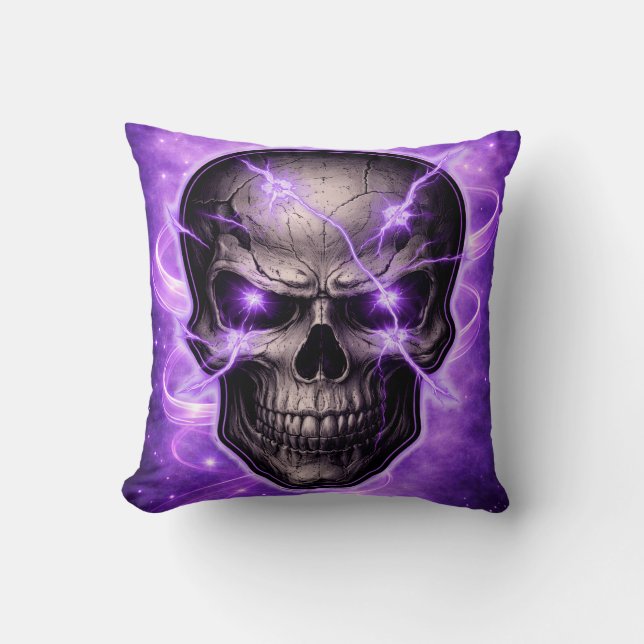 Almohada Cráneo Eléctrico de Neón (Anverso)