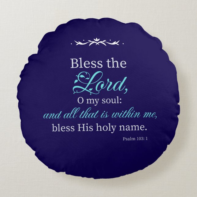 Almohada Cristiana Personalizada con Versículo Bíb (Anverso)