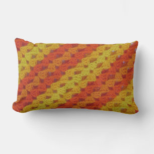 Almohada - Crochet - conchas Naranjas y amarillas