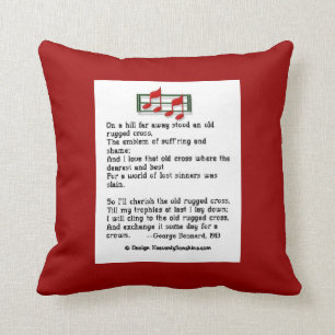 Almohada cruzada rugosa vieja del himno