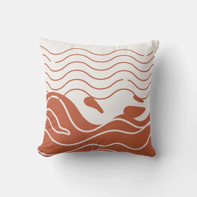 Almohada cuadrada Boho Waves (Anverso)