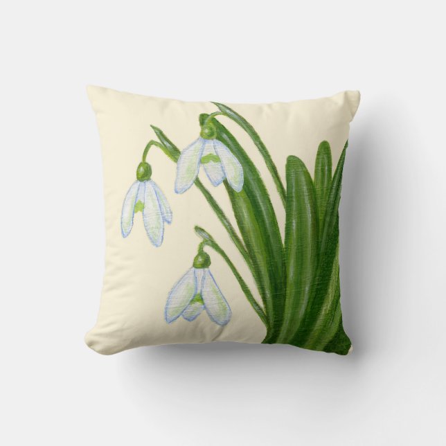 almohada cuadrada con gotas de nieve (Anverso)