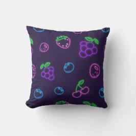 Almohada cuadrada con patrón de bayas neón