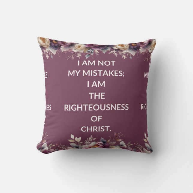 Almohada cuadrada con una simple cita religiosa mo (Anverso)