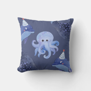 Almohada cuadrada de animal marino