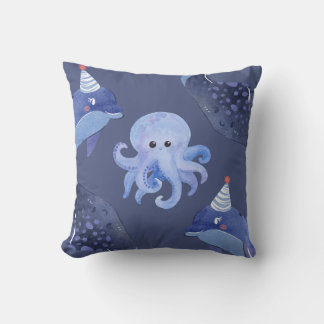 Almohada cuadrada de animal marino