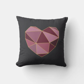 Almohada cuadrada de corazón geométrico personaliz