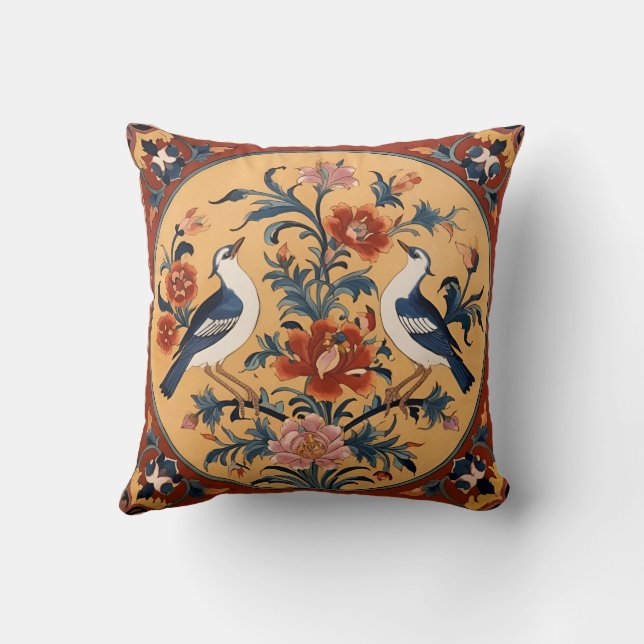 Almohada Cuadrada de Diseño Persa Tradicional (Reverso )