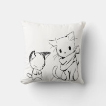 Almohada cuadrada de estampado de gato trendy