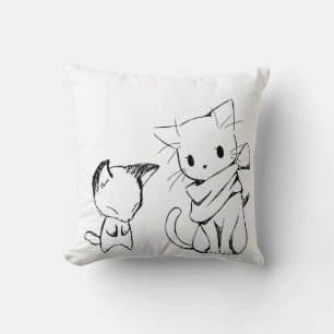 Almohada cuadrada de estampado de gato trendy