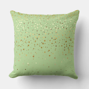 Almohada cuadrada de estrellas doradas pequeñas pa
