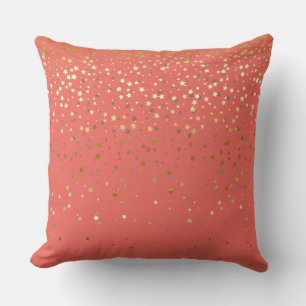 Almohada cuadrada de estrellas doradas pequeñas pa