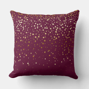 Almohada cuadrada de estrellas doradas pequeñas pa