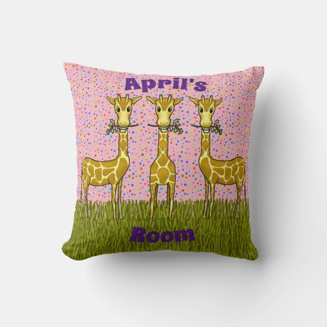 Almohada cuadrada de jirafas (Anverso)