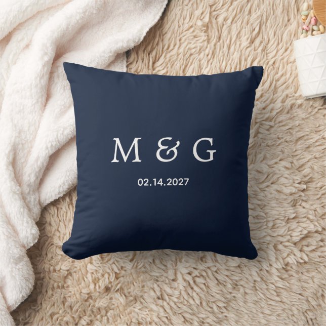 Almohada cuadrada de lanzamiento de fecha de monog (Manta)