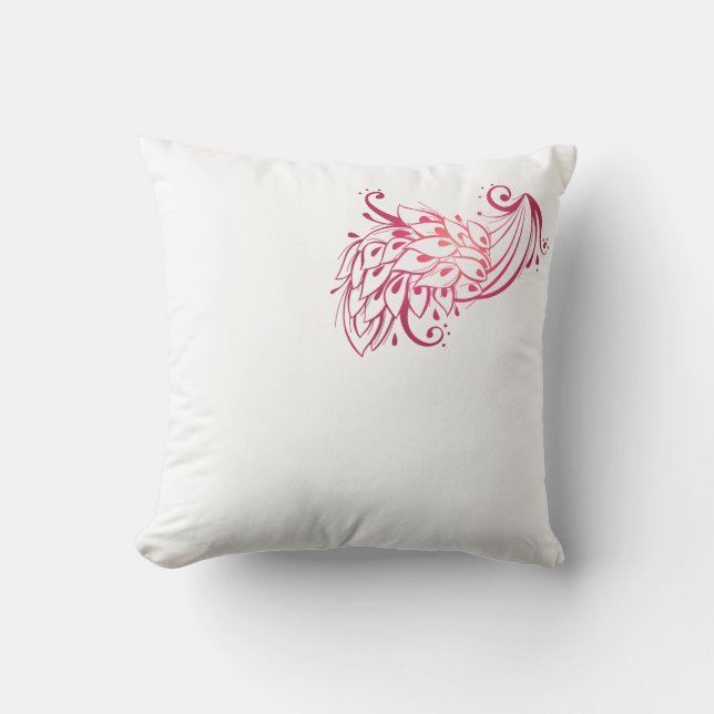 Almohada cuadrada de pluma de pavo real elegante | (Anverso)