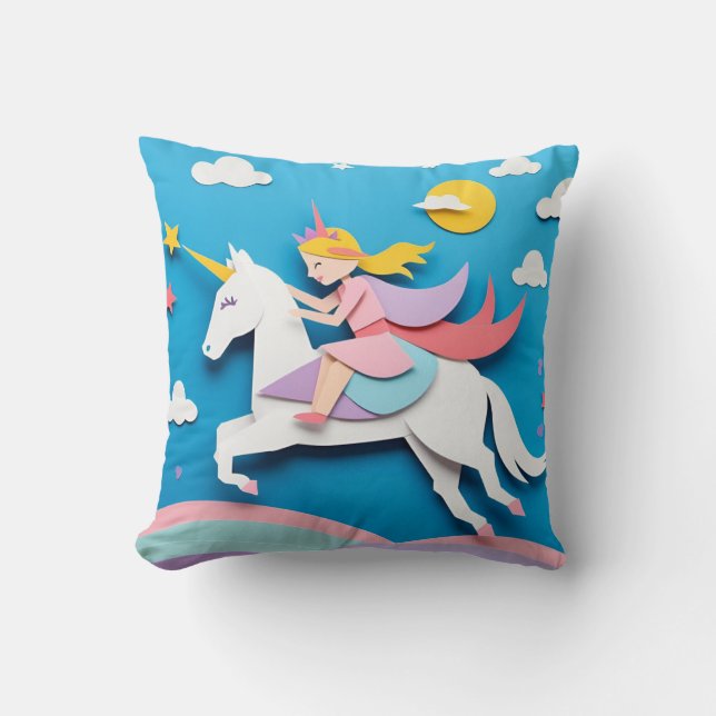 Almohada cuadrada de Unicornio II (Anverso)