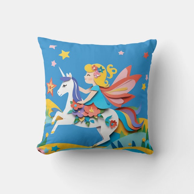 Almohada cuadrada de Unicornio III (Anverso)