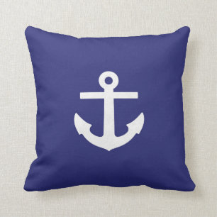 Almohada cuadrada del ancla de los azules marinos