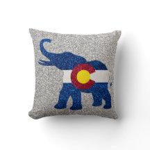 almohada cuadrada del elefante de la bandera de Co